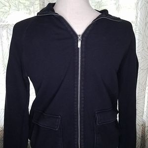 Perry Ellis jacket Womens small black Vintage Light Fall Autumn Ladies blk Bin12